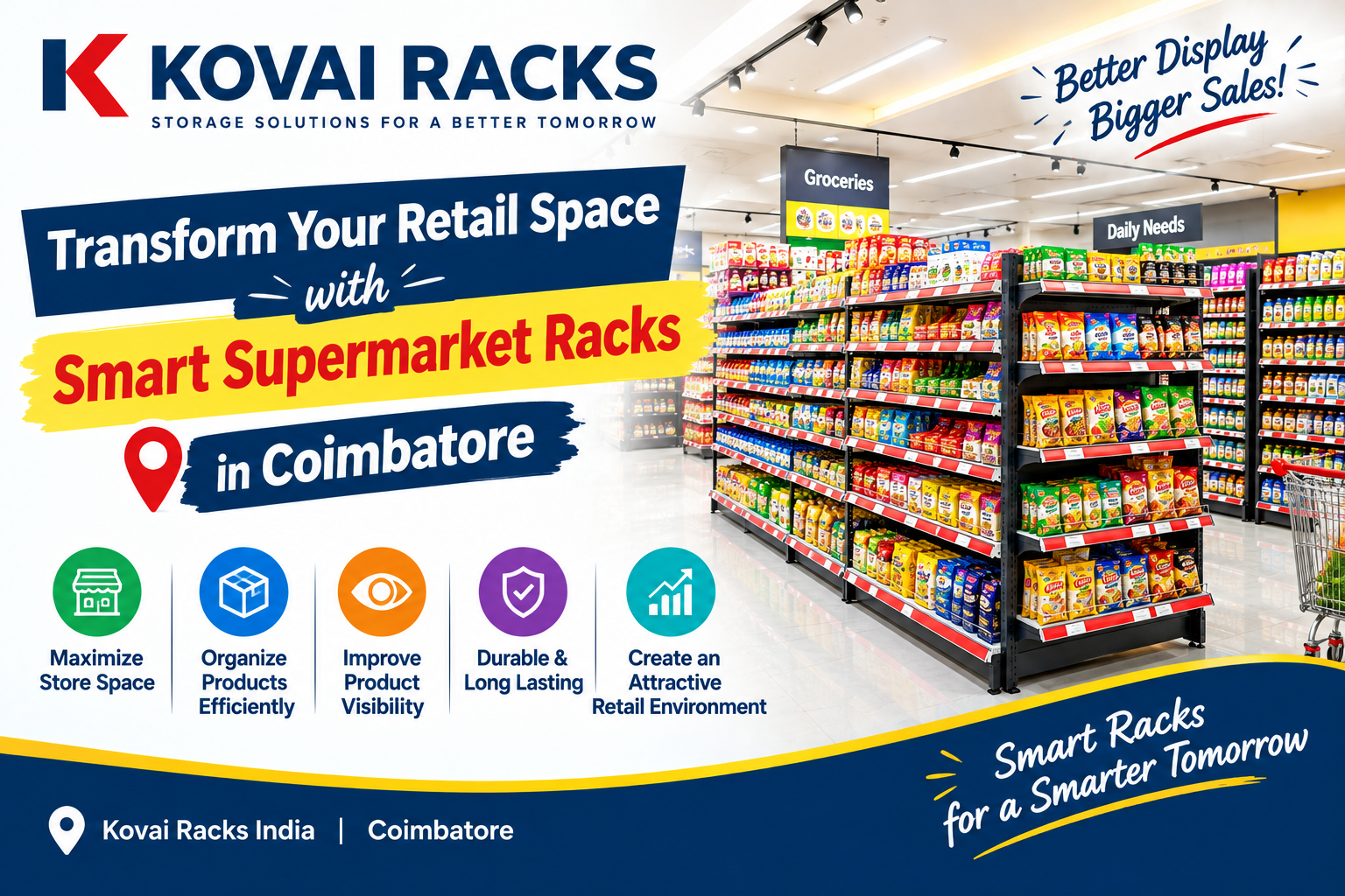 Transform Your Retail Space with Smart Supermarket Racks in Coimbatore